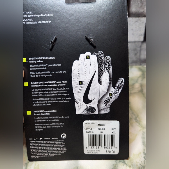Nike Vapor Knit NFL Promo PRO STOCK Skill Glove Size XXL Football Américain - Picture 7 of 8